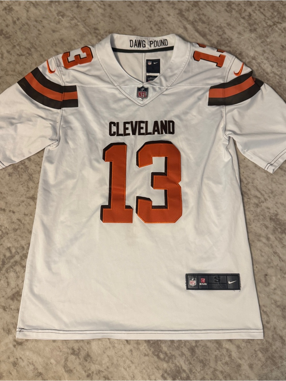 Cleveland Browns #13 Nike NFL Jersey White Orange Brown Men’s Size Small